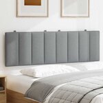 vidaXL Coussin de tête de lit Hanko gris clair 160 cm tissu