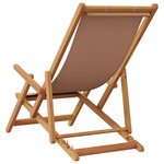 vidaXL Chaises de plage pliantes lot de 2 taupe tissu et bois massif