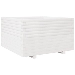 vidaXL Jardinière blanc 80x80x49 5 cm bois de pin massif