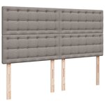 vidaXL Sommier à lattes de lit avec matelas Taupe 200x200 cm Tissu