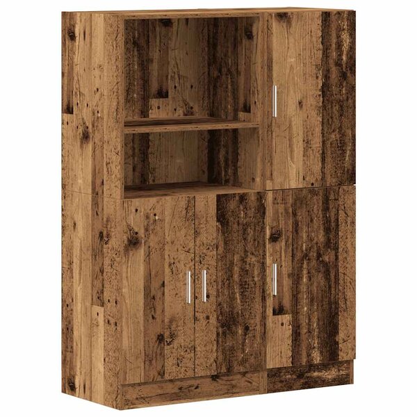 vidaXL Ensemble d'armoires de cuisine 2 Pièces vieux bois