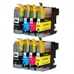 Pack de 8 cartouches compatibles lc123 pour imprimantes brother
