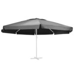 vidaXL Tissu de remplacement pour parasol d'extérieur Anthracite 610cm