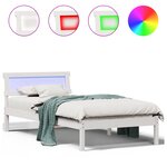 vidaXL Cadre de lit Blanc 90 x 190 cm Bois massif en pin