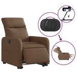vidaXL Fauteuil inclinable électrique marron tissu