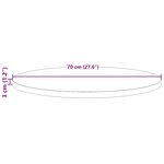 vidaXL Dessus de table rond Ø70x3 cm bois de pin massif