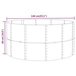vidaXL Lit surélevé de jardin Vert 140x140x68cm Acier enduit de poudre