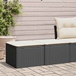 vidaXL Salon de jardin avec coussins 2 Pièces noir résine tressée acacia