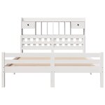 vidaXL Lit bibliothèque sans matelas blanc 160x200 cm bois pin massif