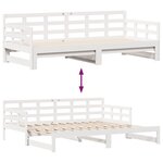 vidaXL Lit de jour avec gigogne et tiroirs sans matelas blanc 80x200cm