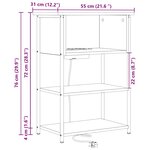 vidaXL Cabinet de chevet Chêne noir 55 x 31 x 76 cm Bois d'ingénierie