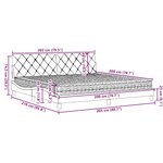 vidaXL Lit avec matelas gris clair 200x200 cm tissu