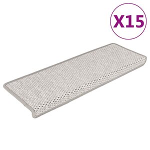 vidaXL Tapis d'escalier autocollants aspect sisal 15 Pièces 65x21x4 cm