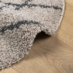 vidaXL Tapis shaggy à poils longs moderne beige et anthracite Ø 100 cm