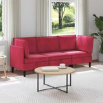 vidaXL Ensemble de meubles pour le salon 3 Pièces Bordeaux Velours