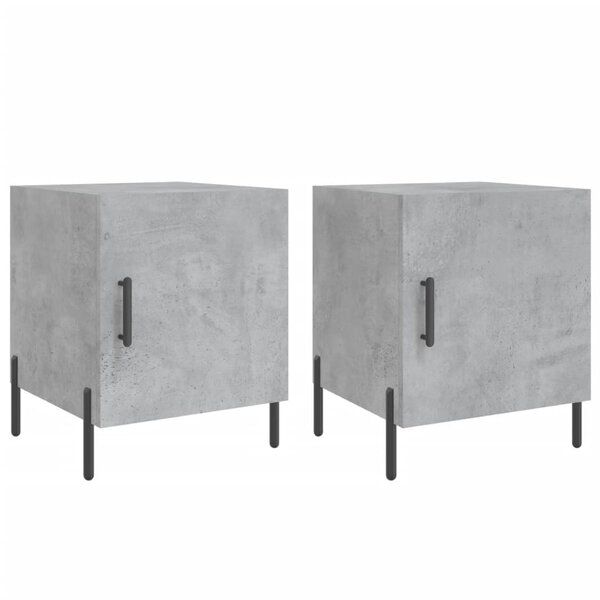 vidaXL Tables de chevet 2 Pièces gris béton 40x40x50 cm bois d’ingénierie
