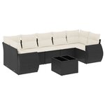 vidaXL Salon de jardin 8 Pièces avec coussins noir résine tressée