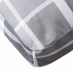 vidaXL Coussin de palette motif à carreaux gris 120x40x12 cm tissu