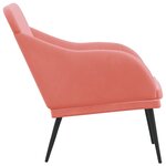 vidaXL Banc Rose 110x76x80 cm Velours