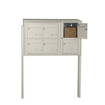 Bloc collectif leabox.com  3x2  grade 3  simple face  Extérieur  fixation sur pieds à sceller  Blanc pur RAL 9010  finition brillante