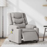 vidaXL Fauteuil de massage inclinable électrique gris nuage tissu
