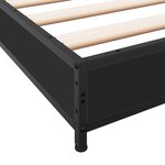 vidaXL Cadre de lit noir 135x190 cm bois d'ingénierie et métal