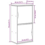 vidaXL Armoire latérale ODDA blanc 40x24x79 cm bois massif pin