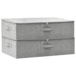 vidaXL Boîtes de rangement 2 Pièces Tissu 70x40x18 cm Gris