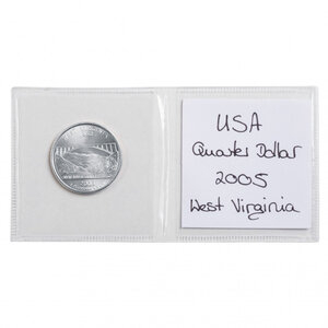 Pochettes numismatiques à 2 poches pour pièces de monnaie 42mm.