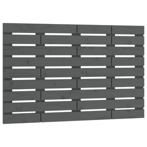 vidaXL Tête de lit murale Gris 96x3x63 cm Bois massif de pin
