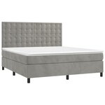 vidaXL Sommier à lattes de lit et matelas Gris clair 160x200cm Velours