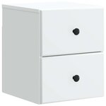 vidaXL Cabinet de chevet mural 2 pc Blanc 34 5 x 33 x 40 cm
