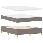vidaXL Lit à ressort avec matelas et banc taupe 140x190 cm tissu