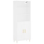vidaXL Buffet haut Blanc 69 5x34x180 cm Bois d'ingénierie