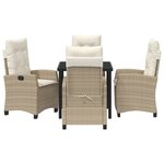 vidaXL Ensemble de salle à manger pour jardin 5 Pièces Beige polyrotin