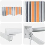vidaXL Auvent Rétractable Orange Gris Bleu Blanc 350 x 250 cm tissu