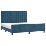 vidaXL Cadre de lit sans matelas bleu foncé velours