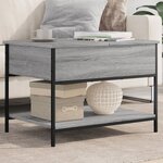 vidaXL Table basse sonoma gris 70x50x50 cm bois d'ingénierie et métal