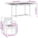 vidaXL Ensemble de salle à manger pour jardin 7 Pièces Marron