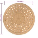 vidaXL Tapis Design tressé Jute 210 cm Rond