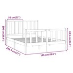 vidaXL Cadre de lit Blanc Bois de pin massif 120x200 cm