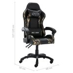 vidaXL Fauteuil de jeux vidéo Noir et camouflage Similicuir