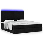 VidaXL Cadre de lit ottoman avec matelas noir 200x200cm tissu