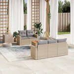 vidaXL Salon de jardin avec coussins 6Pièces mélange beige résine tressée