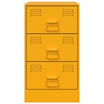 vidaXL Table de chevet jaune moutarde 34 5x39x62 cm acier