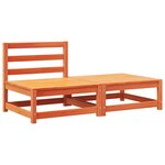 vidaXL Canapé de jardin sans accoudoirs avec coussins et repose-pieds