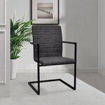 vidaXL Chaises à manger cantilever lot de 6 gris similicuir