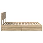 vidaXL Lit de Rangement Chêne Sonoma 160 x 200 cm Bois d'ingénierie