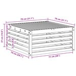 vidaXL Table de jardin Bois d'Acacia Massif Blanc 79 x 79 x 37 cm