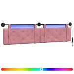 vidaXL Tête de lit suspendue Avec lumière LED Rose Velours